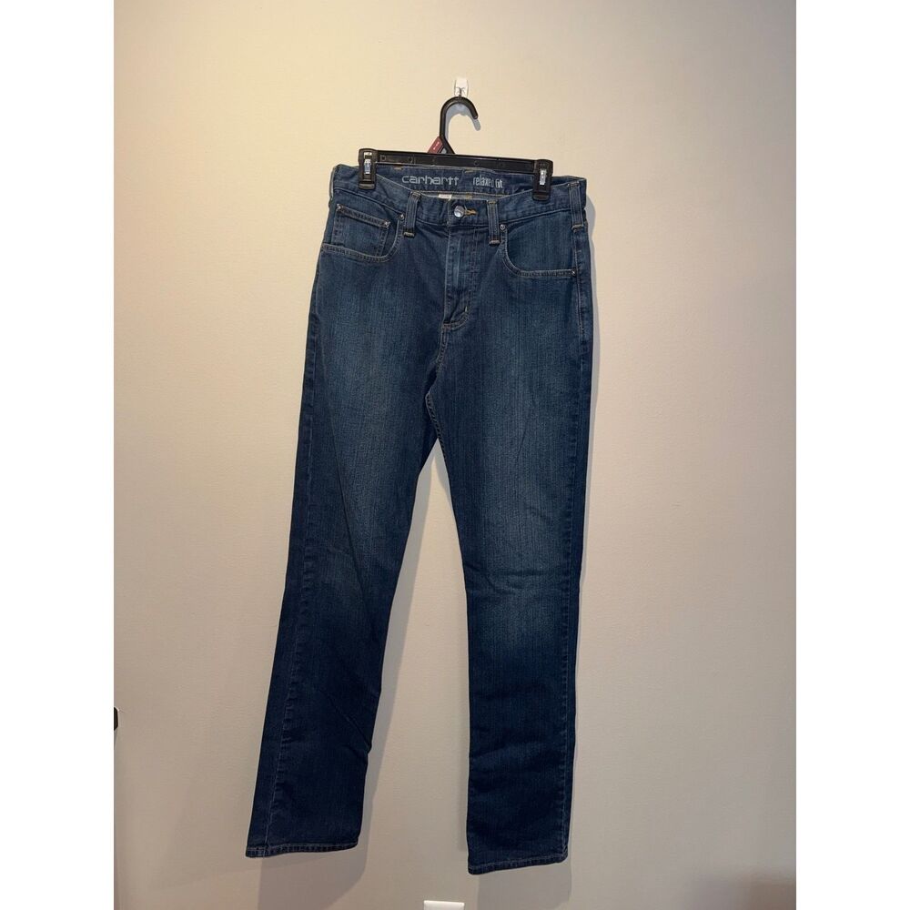 Carhartt Relaxed Fit Straight Leg Blue Denim Jeans Mens 32x36 Dark Wash
